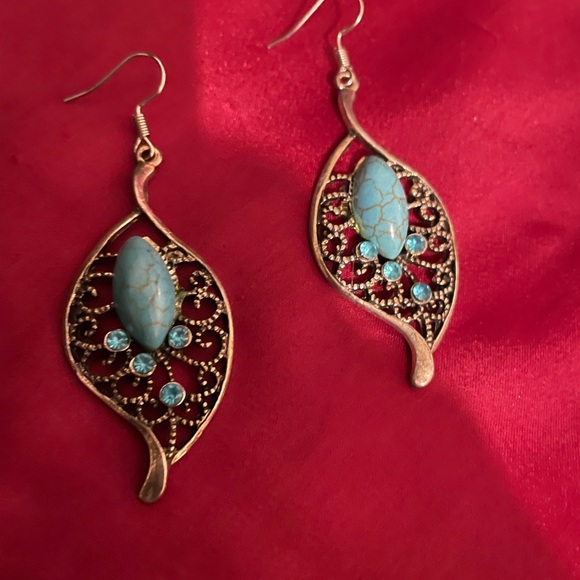 Source Unknown Jewelry - Source Unknown Blue and Gold Vintage Earrings